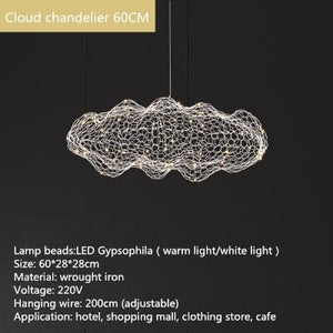 Ruche Chandelier Marie Antonette Dia60CM Golden lamp body Cold White