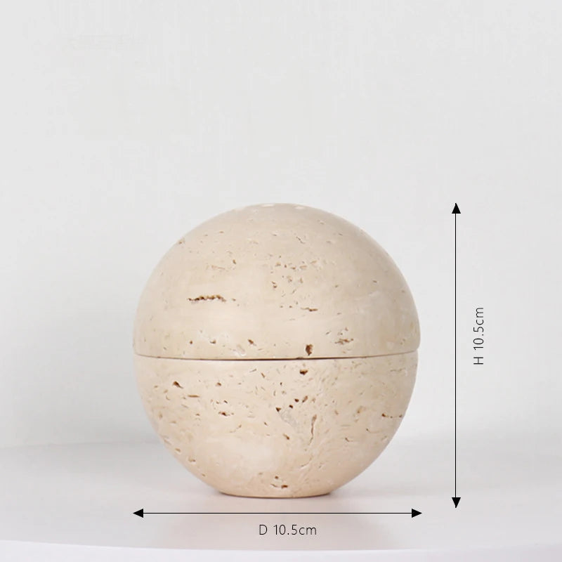 Natural Travertine Stone Sphere Incense Burner | Mubkhar Incense Burner incense burner home decor Shop Marie Antonette 