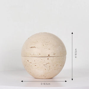 Natural Travertine Stone Sphere Incense Burner | Mubkhar Incense Burner incense burner home decor Shop Marie Antonette 