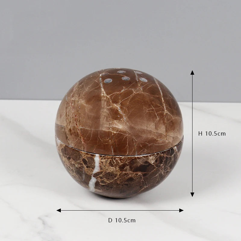 Natural Travertine Stone Sphere Incense Burner | Mubkhar Incense Burner incense burner home decor Shop Marie Antonette Brown 