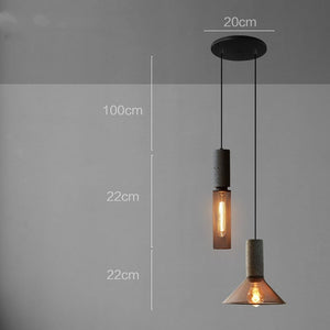 Urban Loft Pendant (Loft Style Industrial Pendant Light Fixtures with a Cement Base and Metal Lampshade) industrial lighting, stairslighting Marie Antonette 2 Heads 4W(MAX100W) 