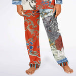 Japanese Pajama Design Bijutsu Sekai (1893-1896) by Watanabe Seite and Japanese girls by Ide Tama River (1847) by Utagawa Kuniyoshi Men's Satin Pajamas - AOP Subliminator 