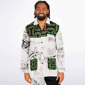 Japanese Pajama Inspired from Japanese dance-drama Men's Satin Pajamas - AOP Subliminator 