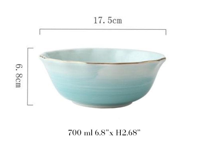 Pink And Blue Blush Set Marie Antonette Blue 7inch bowl 