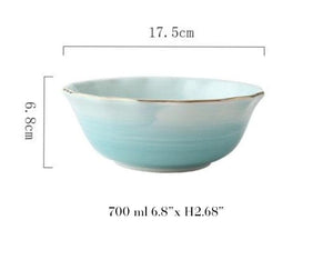 Pink And Blue Blush Set Marie Antonette Blue 7inch bowl 