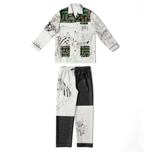 Japanese Pajama Inspired from Japanese dance-drama Men's Satin Pajamas - AOP Subliminator XS-S 