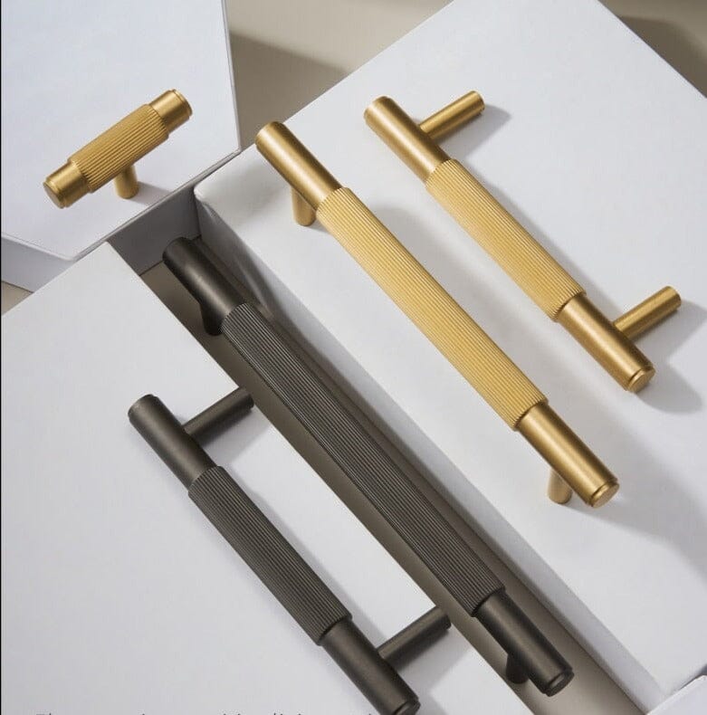 Marie Antonette Brass Stripe Furniture Handles | Modern Brass Grey Wardrobe Dresser Handles Cupboard Cabinet Drawer Pulls | Shoe Box Wine Bar Pulls Knobs Marie Antonette 