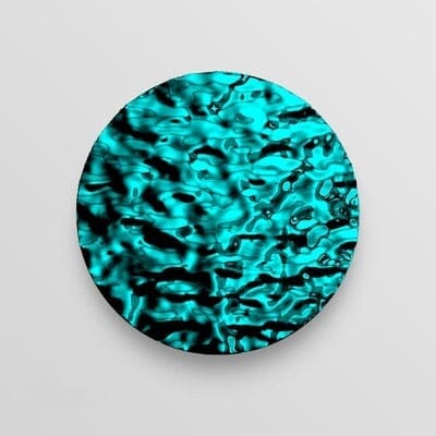 Round Metal Scuptural Art - Water Ripple Effect Ondulation de l'eau Marie Antonette Blue D600mm or 23.62"inches 