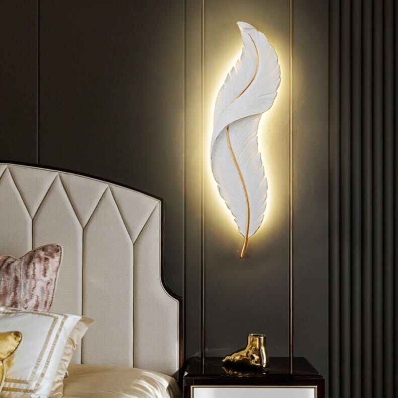 Feather Wall Light Modern LED ( White and Purple) Marie Antonette 