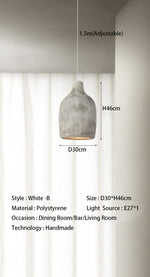 Japanese Wabi-sabi Pendant Marie Antonette White-D30cm Cold White 