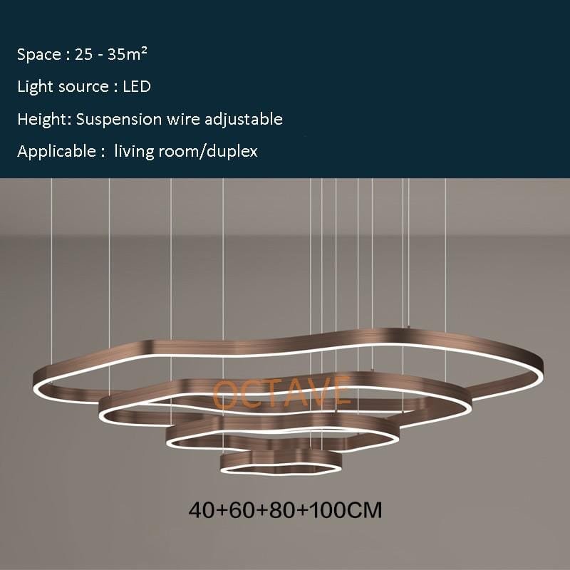 Terra Modern LED Chandelier Industrial Style Ring Marie Antonette 4 layer - 40cm Dimmable 