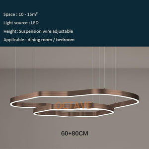 Terra Modern LED Chandelier Industrial Style Ring Marie Antonette 2 layer - 60 80cm Dimmable 