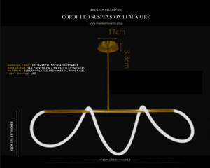 Corde LED Suspension Luminaire Marie Antonette 80cm x 30 cm | 31.50”x 11.81” inches Chrom Dimmable with remote_Warm white