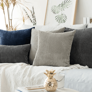 Corduroy Flocking Velvet Cushion Cover marie antonette 