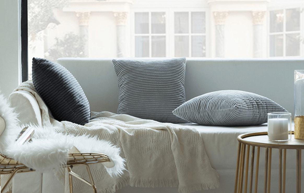 Corduroy Flocking Velvet Cushion Cover marie antonette 