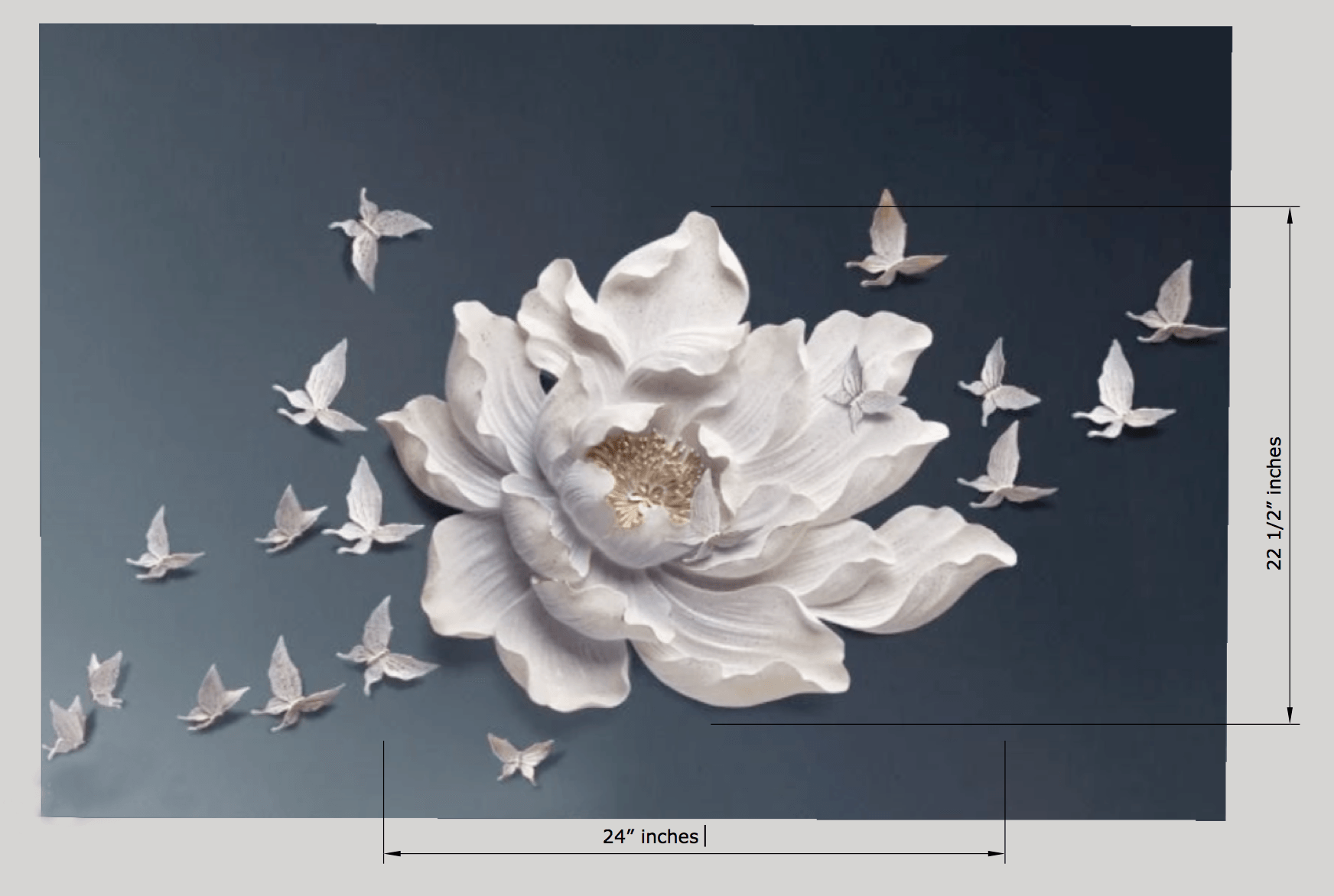 3D Flower+Butterfly Resin Wall Decor Marie Antonette 