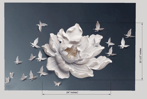 3D Flower+Butterfly Resin Wall Decor Marie Antonette 