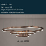 Terra Modern LED Chandelier Industrial Style Ring Marie Antonette 3 layer - 40 60 80cm Dimmable 