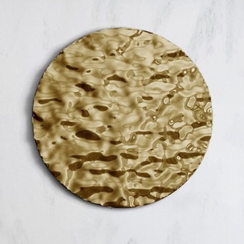 Round Metal Scuptural Art - Water Ripple Effect Ondulation de l'eau Marie Antonette Titanium golden D600mm or 23.62"inches 