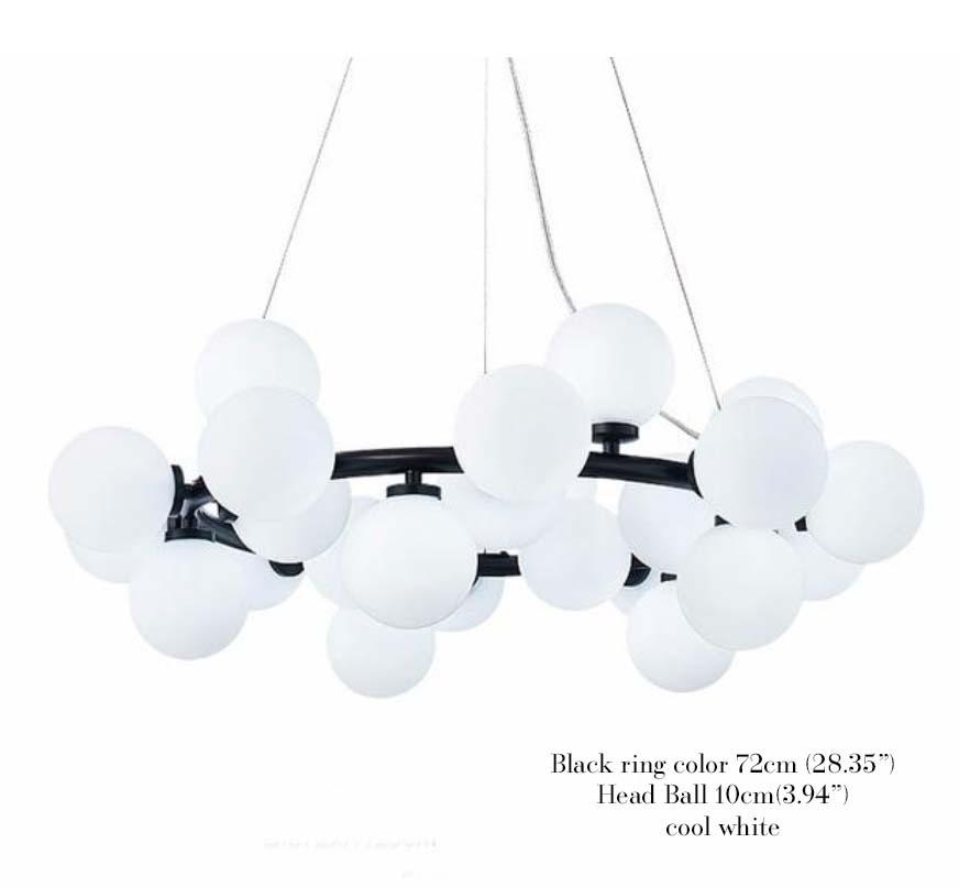 Globe Cluster Chandelier Marie Antonette Black and Cool White 