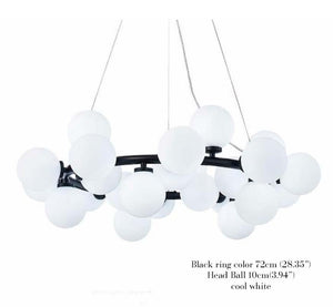 Globe Cluster Chandelier Marie Antonette Black and Cool White 