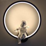 Violinist Sconce Marie Antonette black 4 cool white 