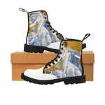 Army white Boots Allegory of Time (1896) Inspired by Luc-Olivier Merson's Painting Shoes Printify Black US 6.5 