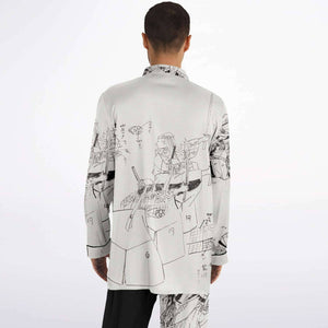 Japanese Pajama Inspired from Japanese dance-drama Men's Satin Pajamas - AOP Subliminator 