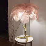 Contempory Luxury Hollywood Regency Ostrich Table Lamp Marie Antonette 