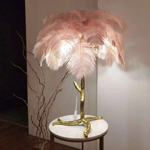 Contempory Luxury Hollywood Regency Ostrich Table Lamp Marie Antonette 