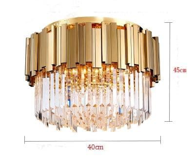 Bisou Flush Mount Marie Antonette K9 Amber Crystal Width 40cm H45cm Chrome Lamp Body