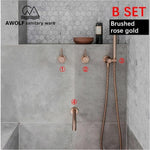 Audrey Bathroom Shower Set Marie Antonette Brushed rose gold B 