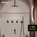 Audrey Bathroom Shower Set Marie Antonette Black C SET 