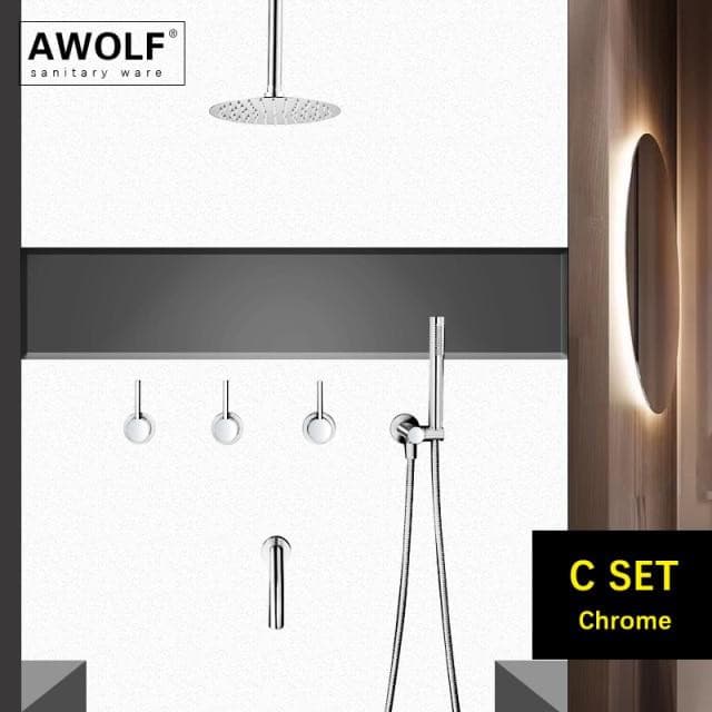 Audrey Bathroom Shower Set Marie Antonette Chrome C SET 