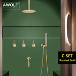 Audrey Bathroom Shower Set Marie Antonette Brushed Gold C SET 