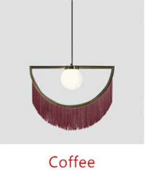 La Frange Pendant Light pendant Marie Antonette Coffee Fringe 38x34cm (14.96" x 13.38" inches) Warm light