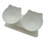 Non-Slip Double Cat Bowl Dog Bowl With Stand Pet Feeding Cat Water Bowl For Cats Food Pet Bowls For Dogs Feeder Product Supplies Marie Antonette White Double 