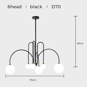 Chevalier LED Chandelier chandelier Marie Antonette 6head black D70 warm white 