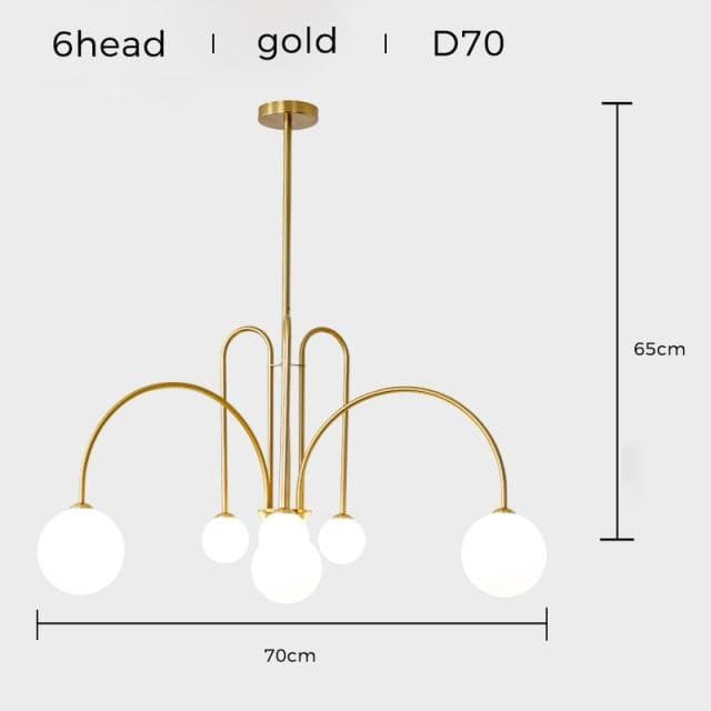 Chevalier LED Chandelier chandelier Marie Antonette 6head gold D70 cool white 