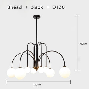 Chevalier LED Chandelier chandelier Marie Antonette 8head black D130 cool white 