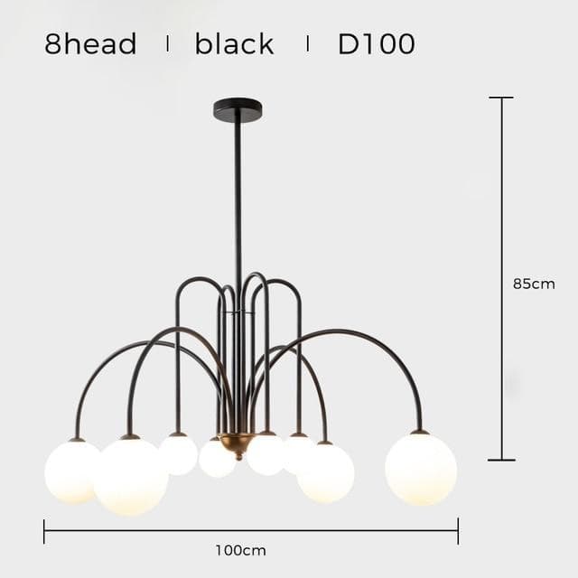 Chevalier LED Chandelier chandelier Marie Antonette 8head black D100 cool white 