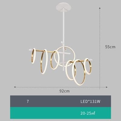 Loop Ring Pendant Light linear light Marie Antonette 7 light white light 