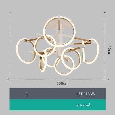 Loop Ring Pendant Light linear light Marie Antonette 9 light white light 