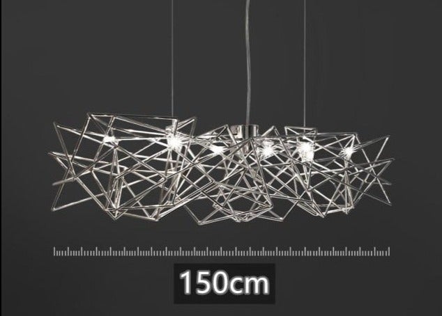 Geo Linear Suspension Marie Antonette ( 59.06"inches) L150cm-Chrome Finish warm light 