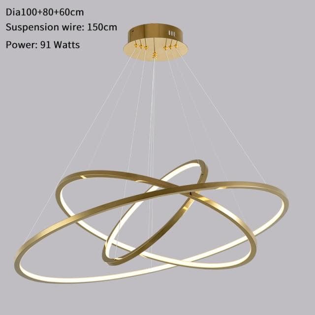 Solei Anneaux LED Marie Antonette 100x80x60cm 0-10V Dimmable Chrome chandelier, Warm white light