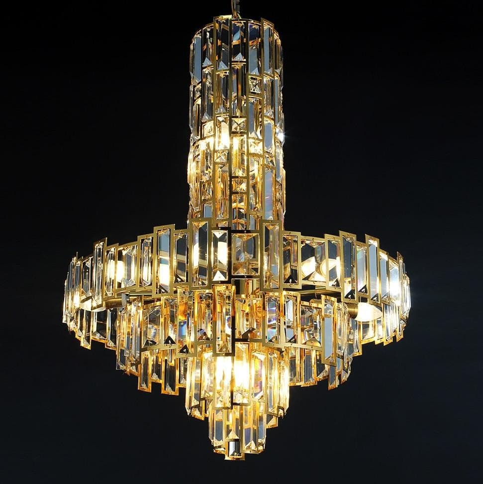 La Clef LED Crystal Chandelier Marie Antonette Gold Frame Width 60cm H 80cm 