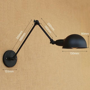 Adjustable Swing Long Arm Wall Light Vintage Home Lighting Loft Industrial Wall Lamp LED Wall Sconce Lampen Appliqued Murales Marie Antonette Type M 