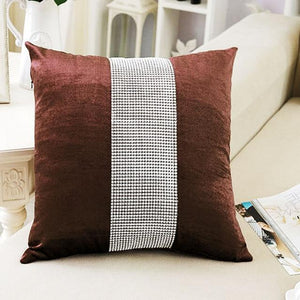 Decorative Pillow Case Flannel Diamond Patckwork Modern Simple Throw Cover Pillowcase Party Hotel Home Textile 45cm*45cm Marie Antonette Coffee 