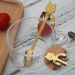 Cute Cat Teaspoons Stainless Steel Cartoon Cat spoons Creative Ice Cream Dessert Long Handle Coffee&Tea Spoon Tableware Colors Marie Antonette 