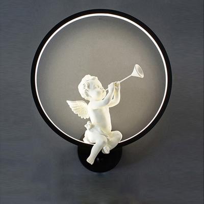 Violinist Sconce Marie Antonette black 6 cool white 